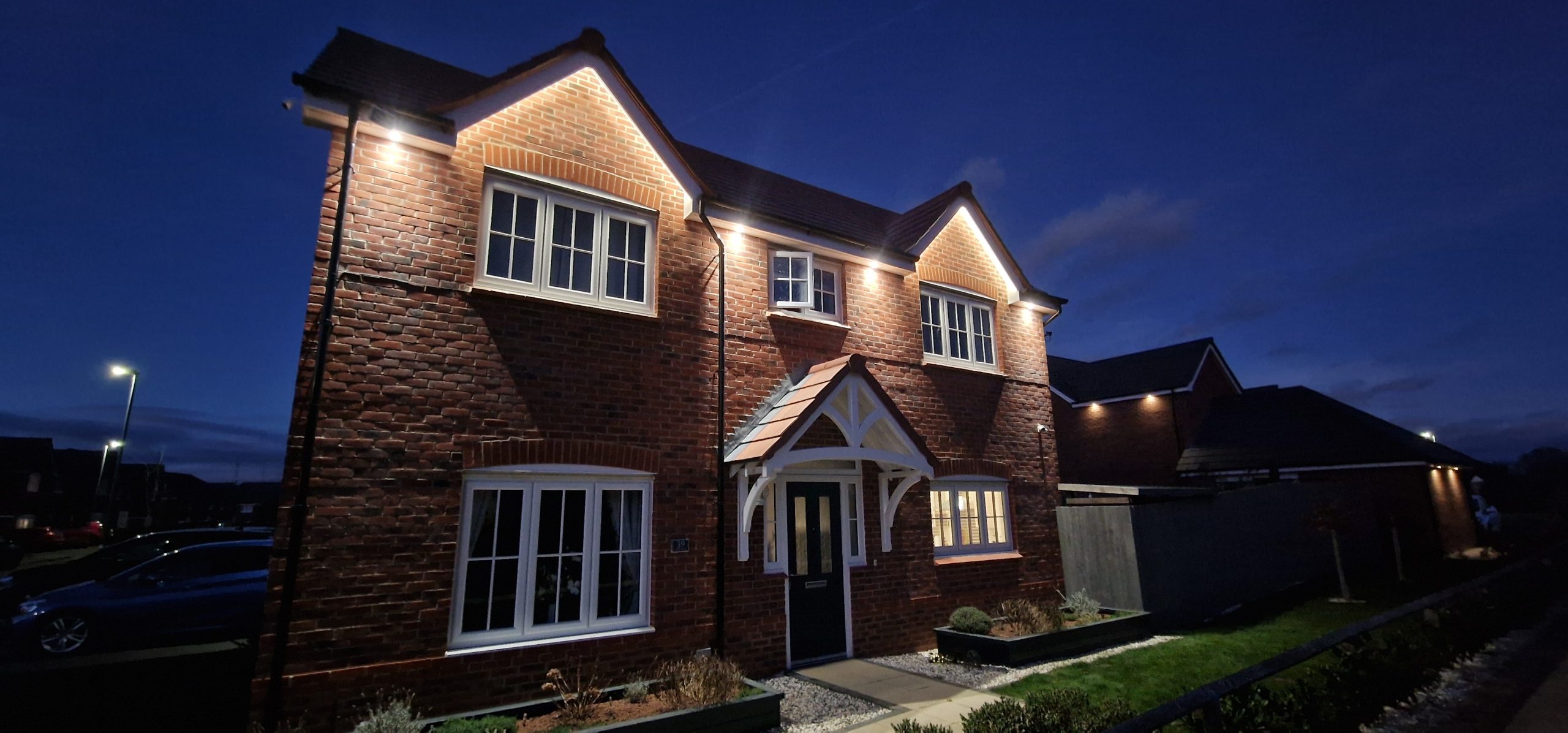 house in Cheshire with down lighting