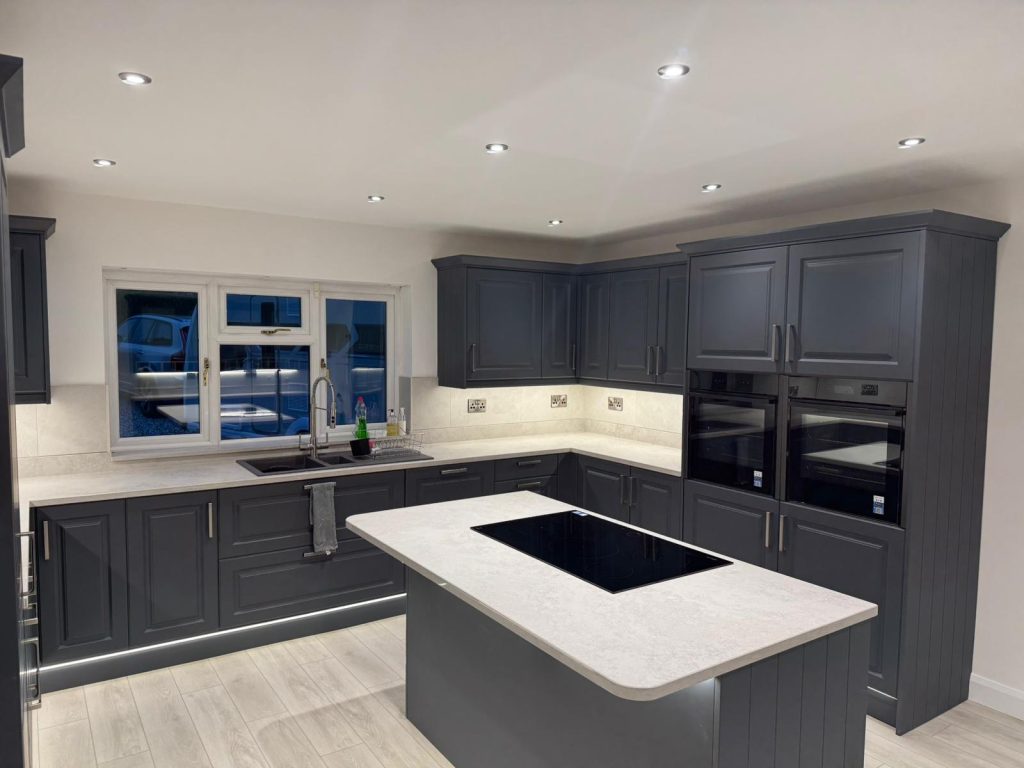 kitchen with lighting fitted by fully wired